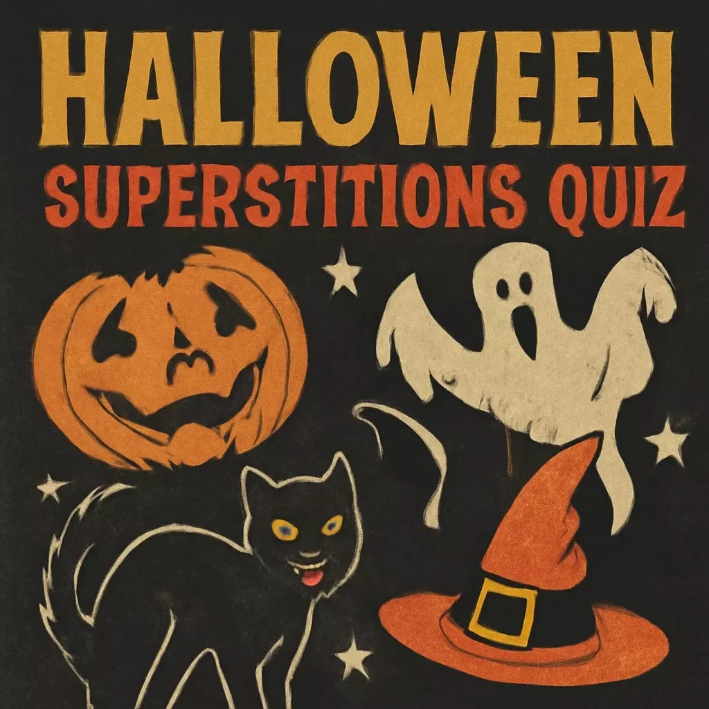 Halloween Superstitions Quiz Checklist | Printable Halloween Party Game | Fun Spooky Digital Download
