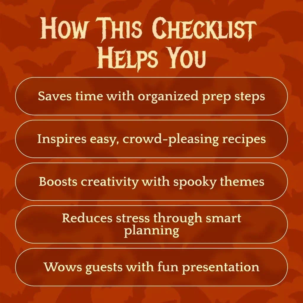 Spooky Bites Party Checklist | Halloween Food Ideas | Printable Party Finger Foods Guide
