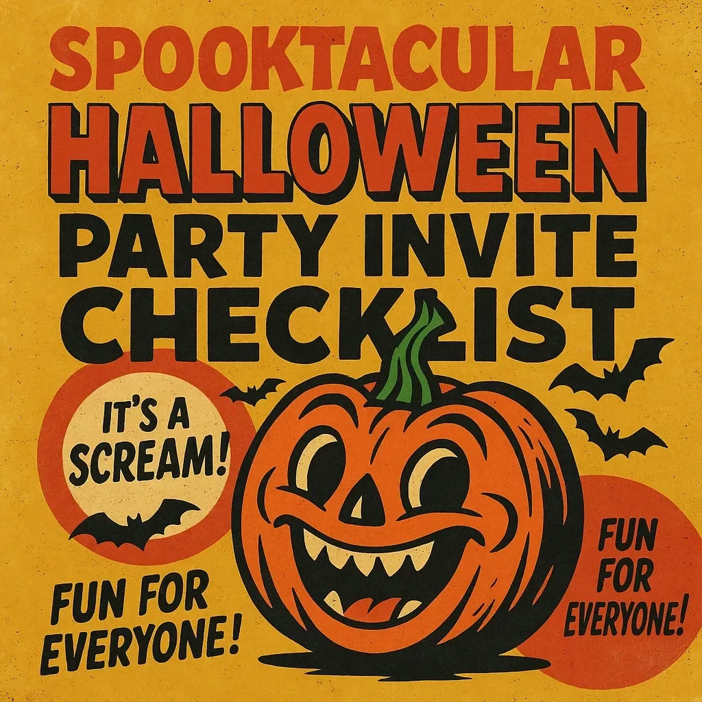 Spooktacular Halloween Party Invite Checklist | Digital Download Halloween Party Invitation Ideas Guide for Hosts
