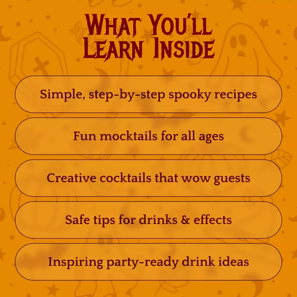 Spooky Sips for Halloween | Digital eBook of Spooky Halloween Drinks, Cocktails, and Mocktails Guide