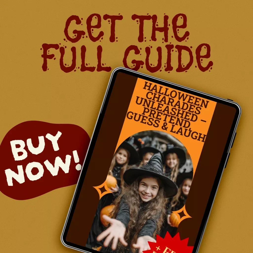 Halloween Charades Unleashed – Pretend, Guess & Laugh | Printable Halloween Charades Card Game | Digital Download Guide