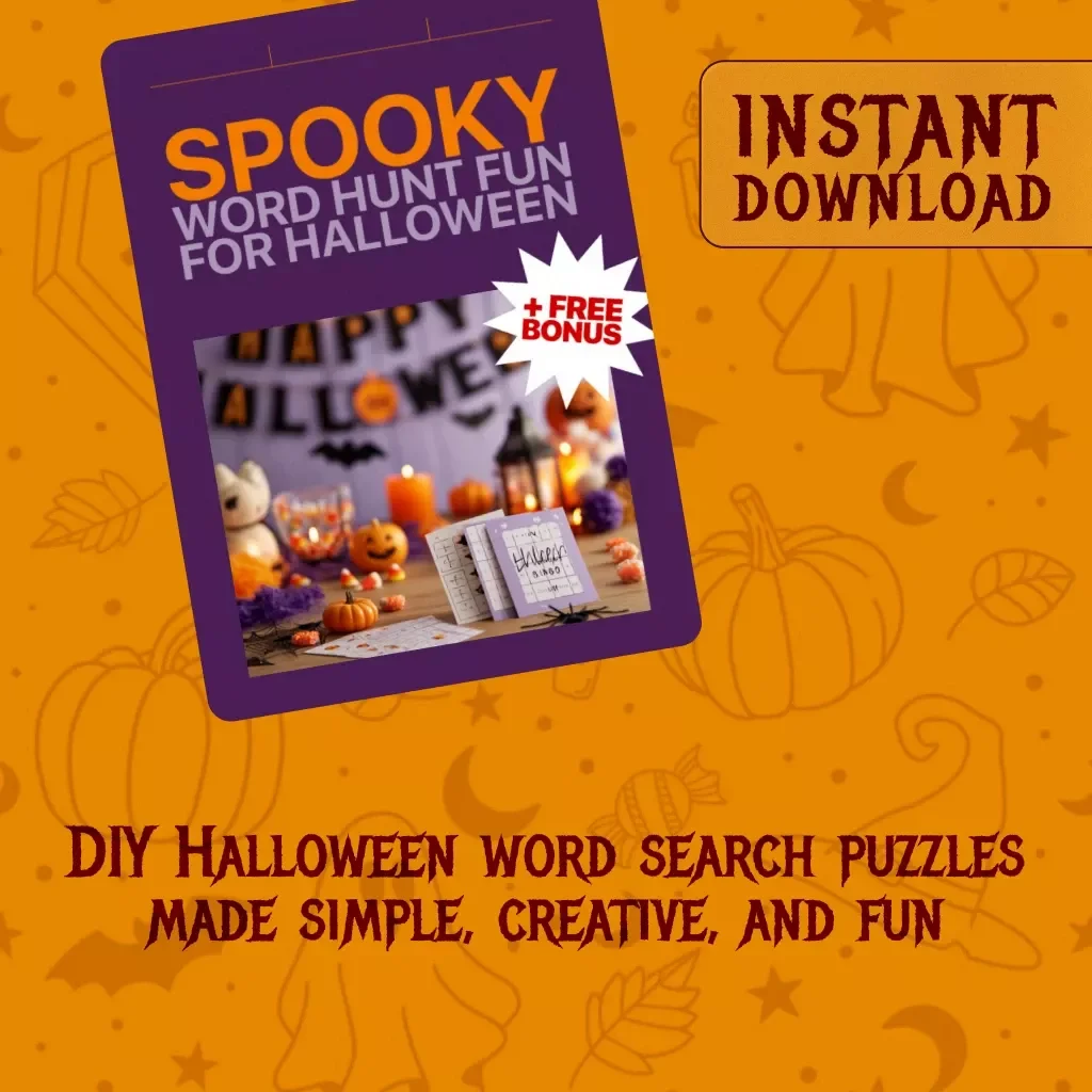 Spooky Word Hunt Fun for Halloween | DIY Halloween Word Search Printable Guide, eBook & Activity Checklist