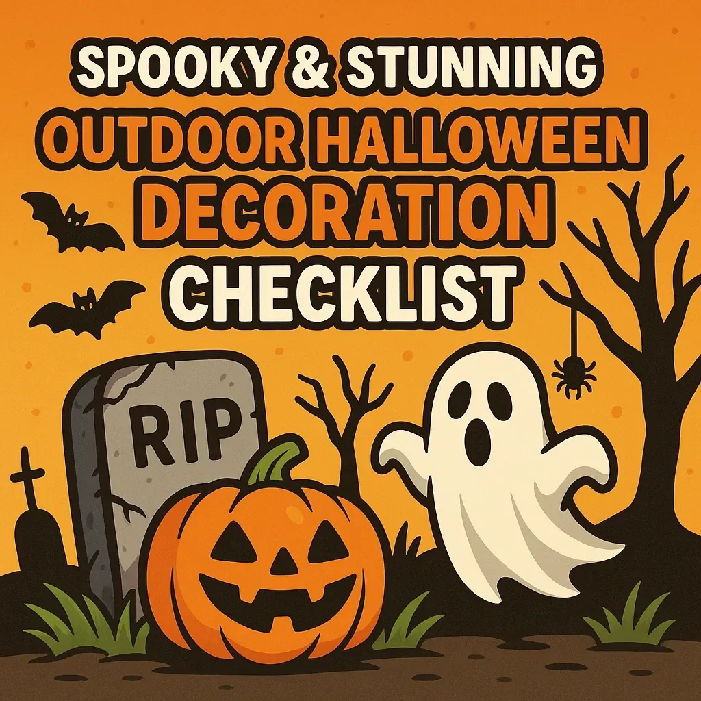 Spooky & Stunning Outdoor Halloween Decoration Checklist | Digital Download | Outdoor Halloween Decoration Ideas Guide