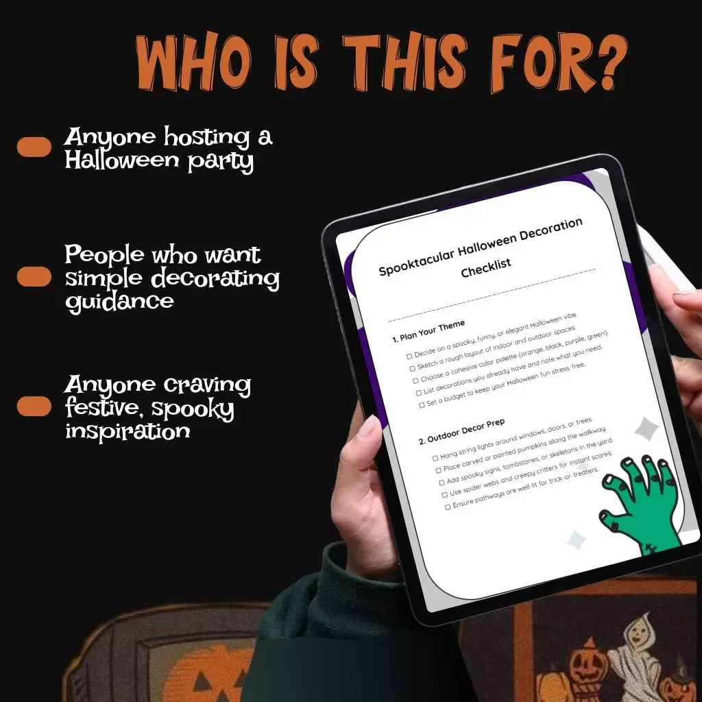 Spooktacular Halloween Decoration Checklist | Printable Digital Download | Halloween Decoration Ideas Guide & DIY Planner