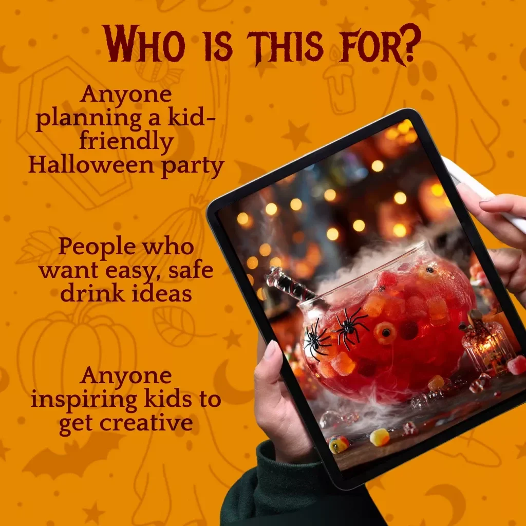 A Kid-Friendly Guide to Magical Mocktails for Halloween | Spooky Kid-Safe Mocktails eBook, Fun Halloween Drink Recipes for Kids Party