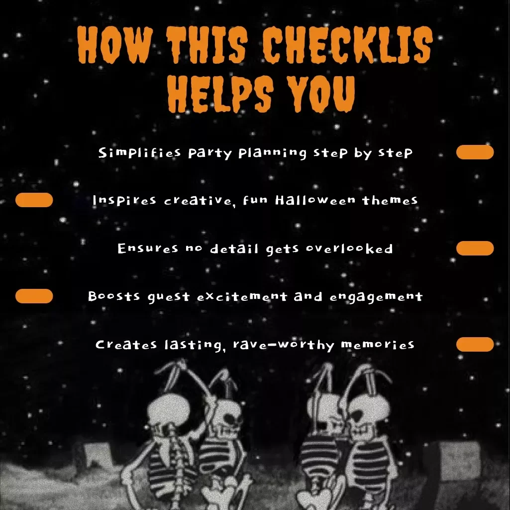 Unforgettable Halloween Party Checklist for Adults | Digital Download Guide, eBook & Printable Planner for Halloween Bash, Party Ideas, Food, Drinks, Games & Decorations