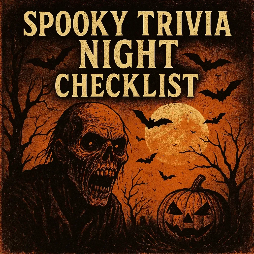 Spooky Trivia Night Checklist | How to Host an Adult Halloween Trivia Night | Printable Digital Download