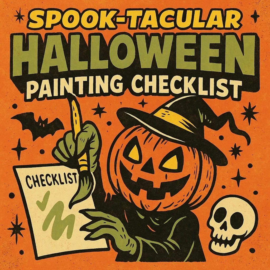 Spook-tacular Halloween Painting Checklist | Digital Download for Creative Halloween Painting Ideas, DIY Haunted Art & Spooky Painting Inspiration
