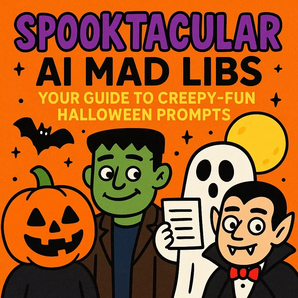Spooktacular AI Mad Libs: Your Guide to Creepy-Fun Halloween Prompts | AI-Generated Halloween Mad Libs Prompts Guide | Printable Digital Download for Party Games, eBook, and Creative Fun