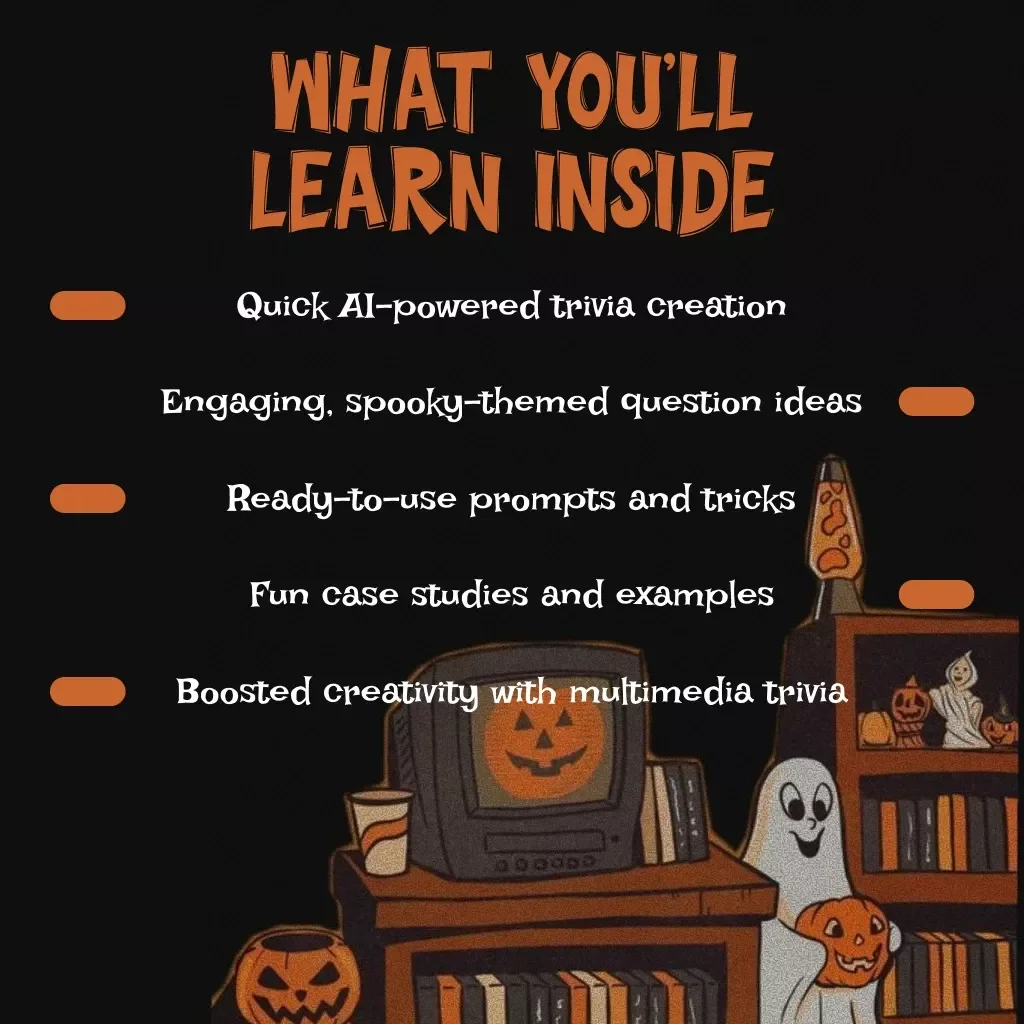 Haunted by Questions: Creating Spooky Trivia with AI Magic | AI-Assisted Halloween Trivia Question Generator Guide, Digital Download eBook, Halloween Party Ideas