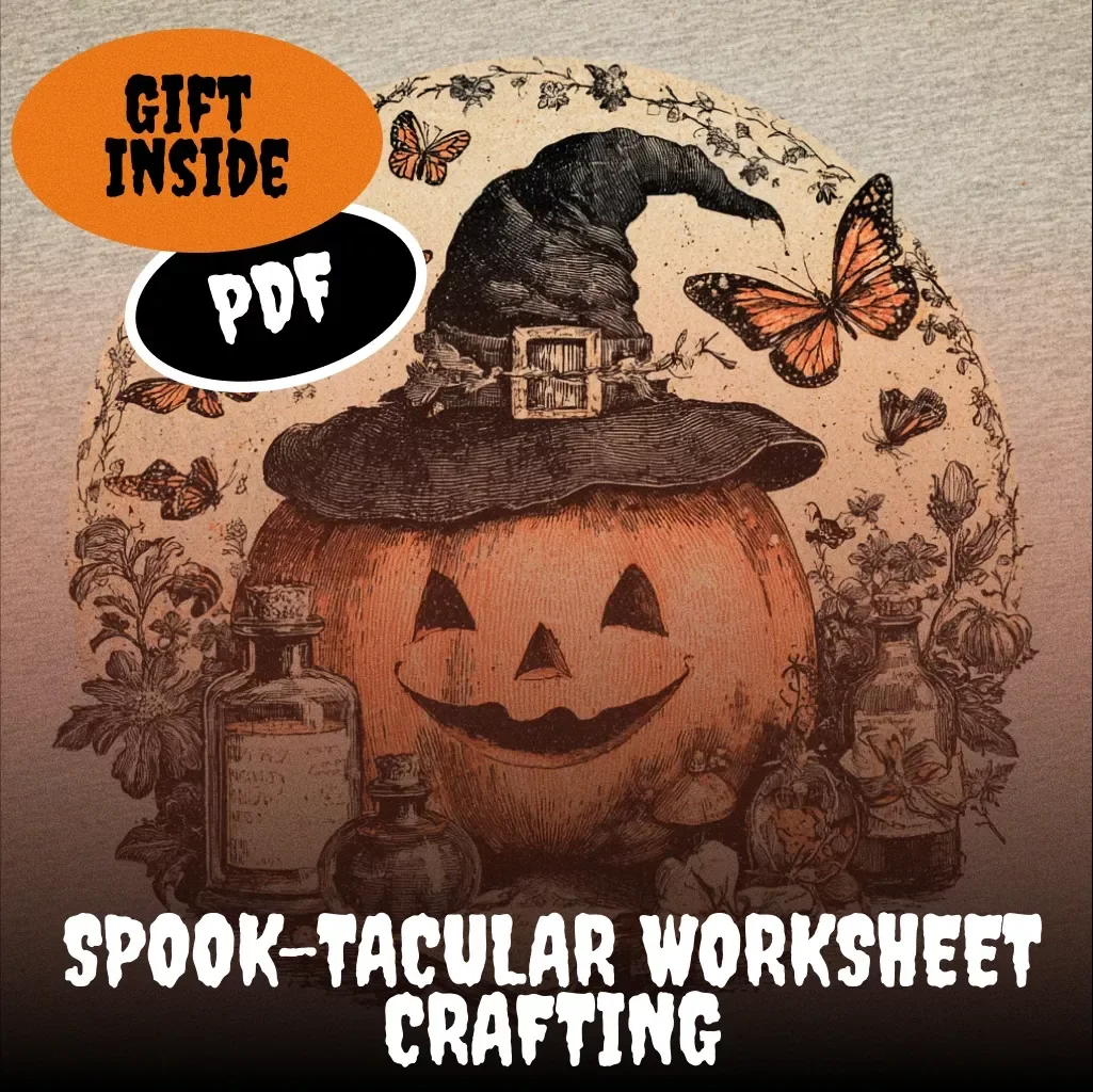 Spook-tacular Worksheet Crafting Checklist | Halloween eBook Guide for Teachers, Parents & Creators | Digital Download PDF for DIY Halloween Activities