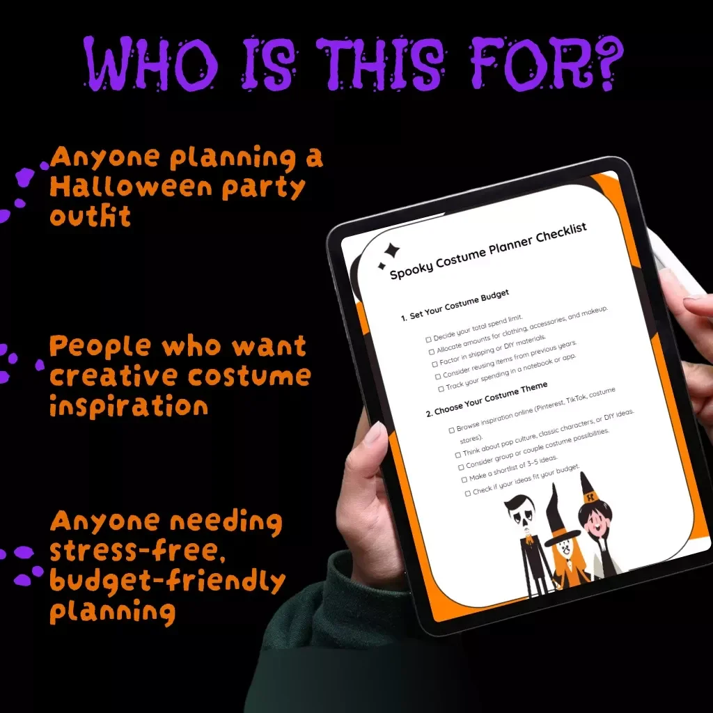 Spooky Costume Planner Checklist | How to Build a Budget Halloween Costume Planner | Printable Digital Download