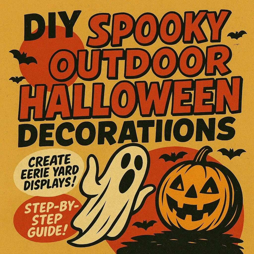 DIY Spooky Outdoor Halloween Decorations eBook | Haunted Yard Guide, Creepy DIY Props, Spooky Lighting Ideas, AI Halloween Decor Tips