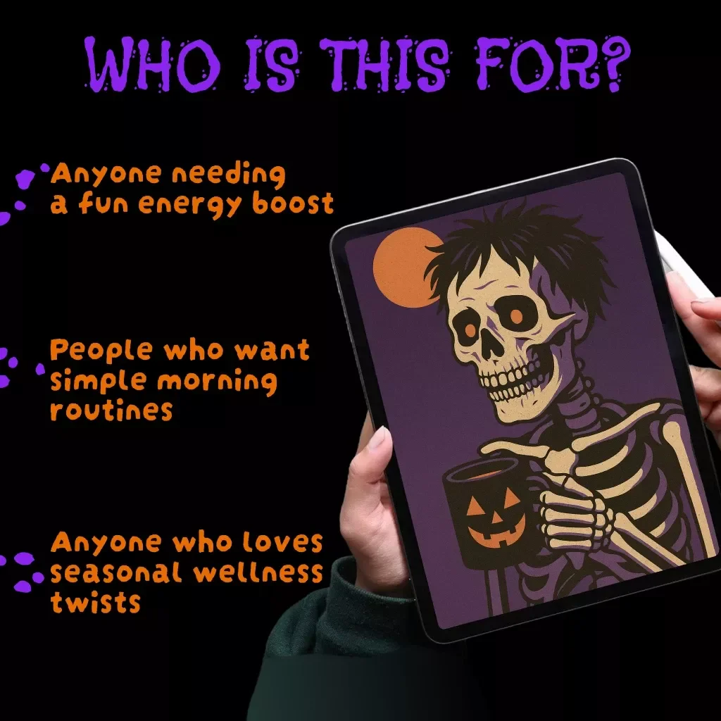 Spooky Morning Energy Checklist | Haunted Morning Energy Boost Planner | Digital Download Self-Care Routine Guide