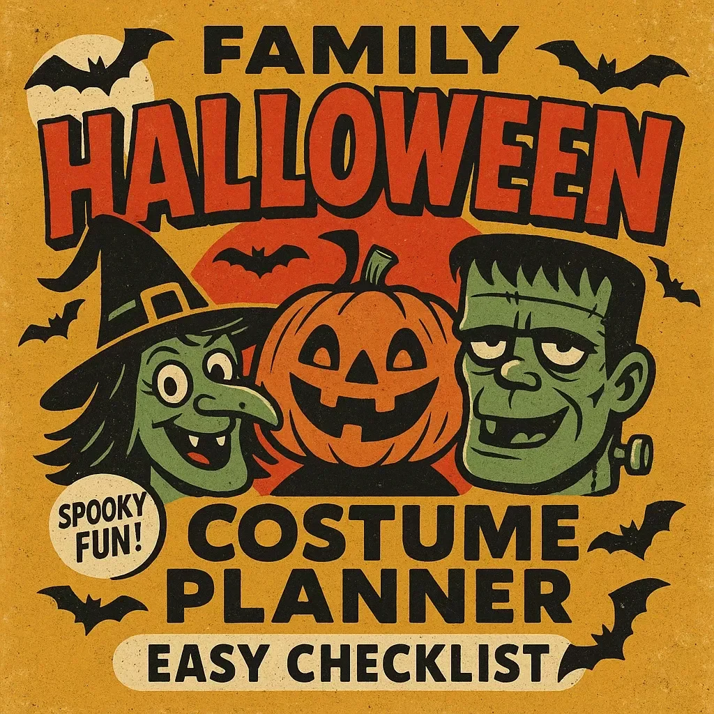 Family Halloween Costume Planner: Easy Checklist | Digital Download | Family Halloween Costume Planner for Parents, Kids & Pets | Printable Guide for Stress-Free Group Costumes