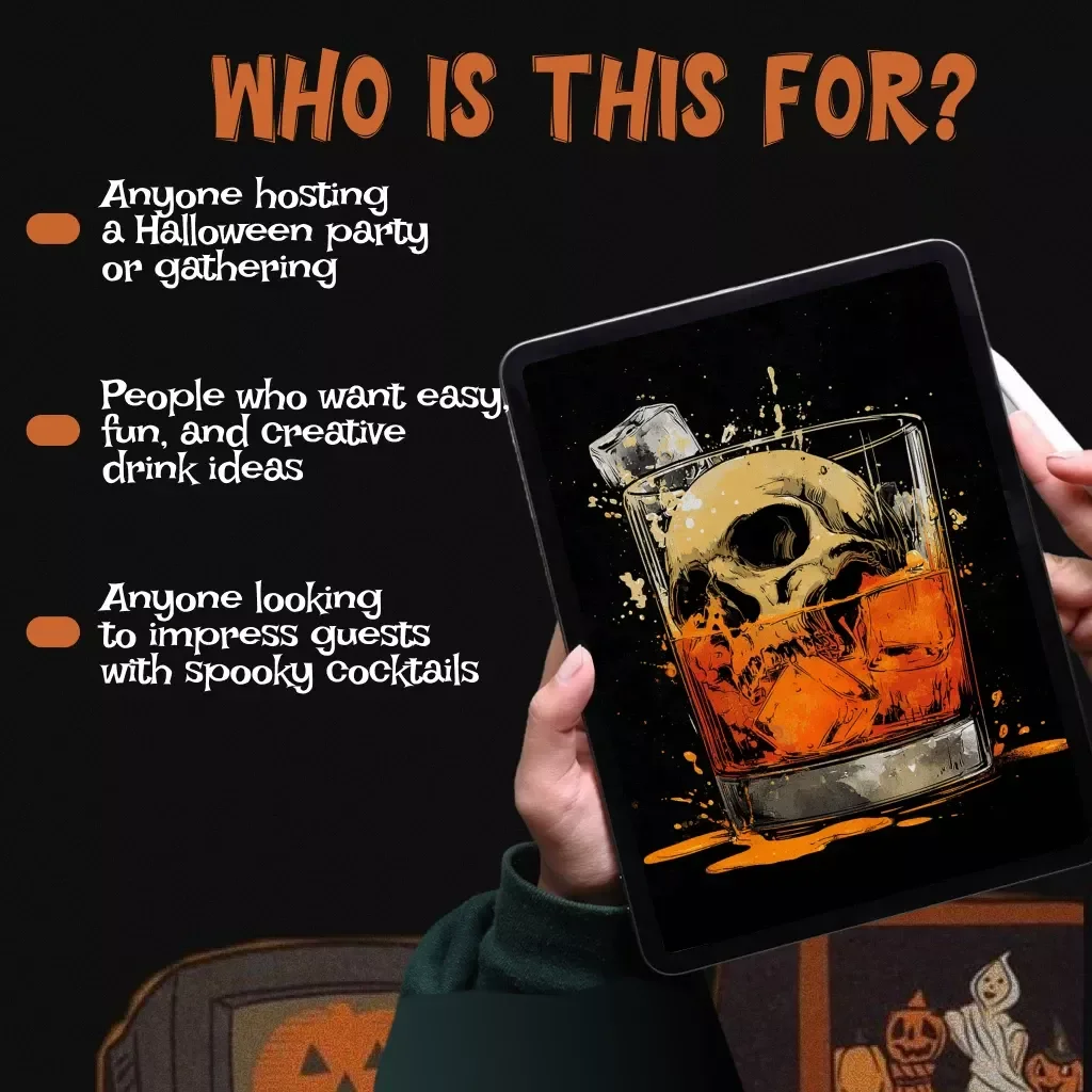 The Guide to Spooky Halloween Cocktails | Digital Download eBook for Party Drinks, Recipes & Creative Mixology