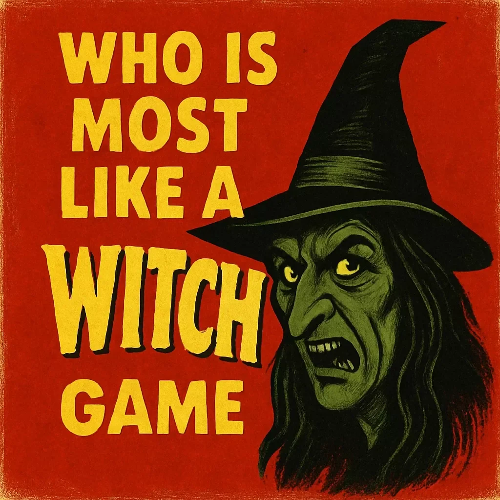 Printable Who Is Most Like a Witch Game | Fun Halloween Party Guide, eBook & Checklist for Adults, Kids & Teens | Digital Download Witchy Party Activity