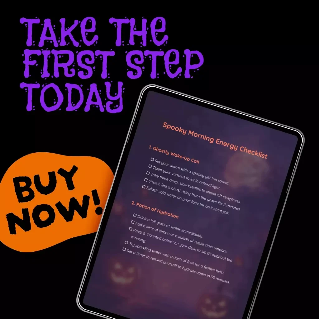 Spooky Morning Energy Checklist | Haunted Morning Energy Boost Planner | Digital Download Self-Care Routine Guide