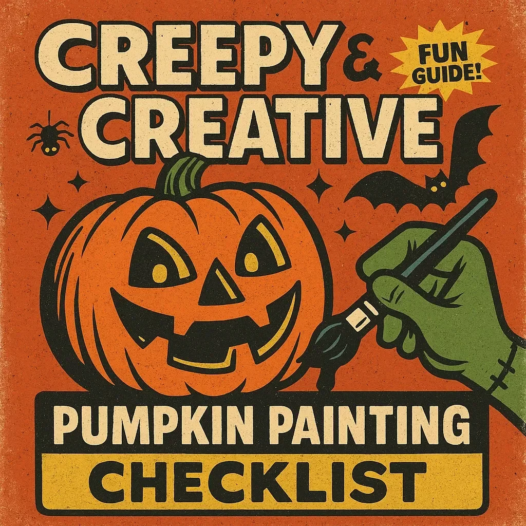 Creepy & Creative Pumpkin Painting Checklist | Halloween Pumpkin Painting Ideas | Spooky DIY Digital Download