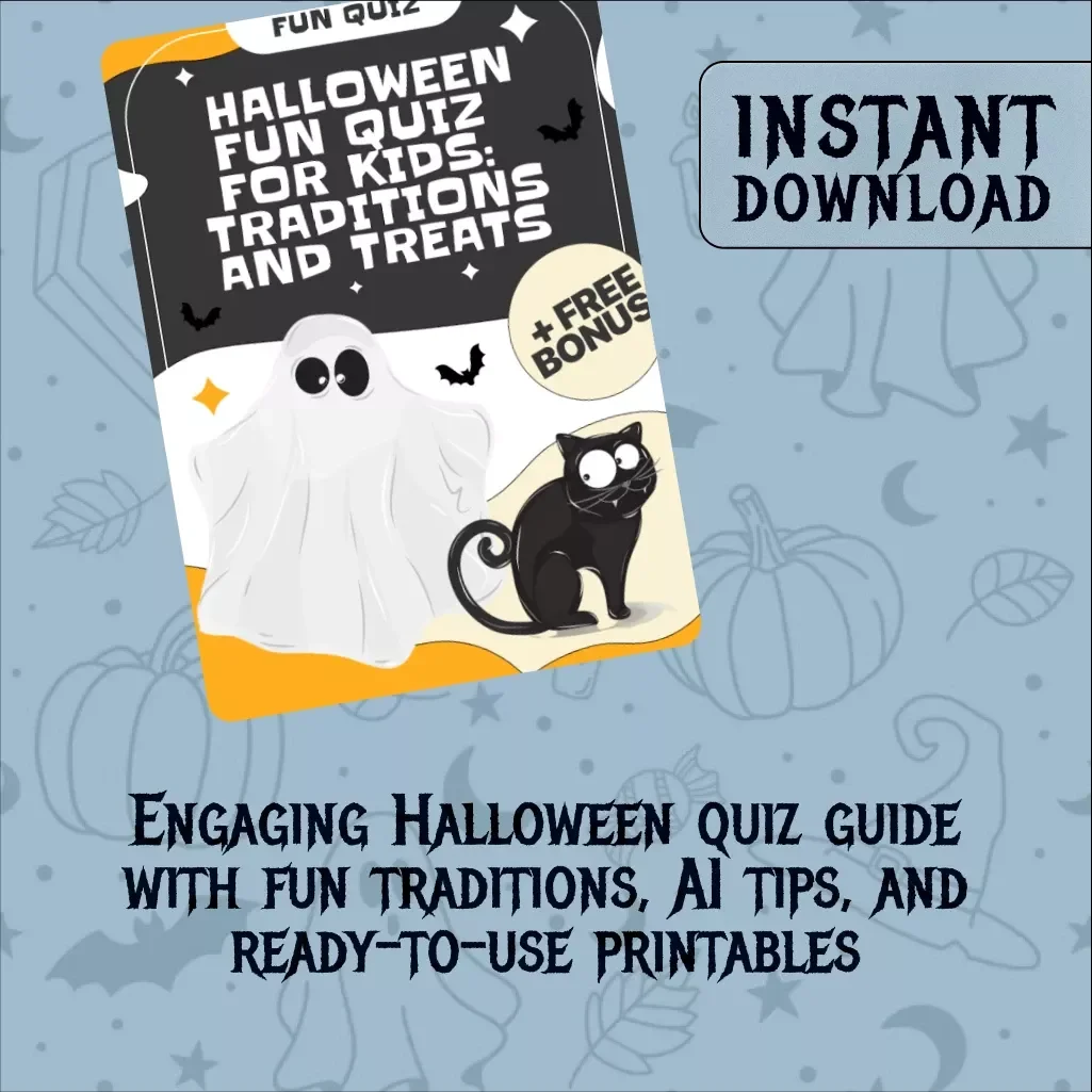 Halloween Fun Quiz for Kids: Traditions and Treats | Printable Halloween Traditions Quiz for Kids | Fun Digital Download eBook & Guide