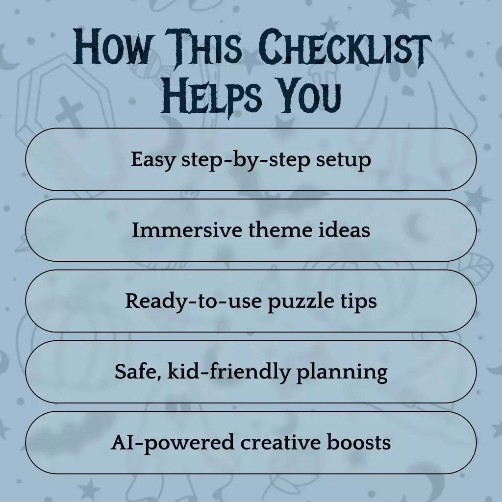 Howl-Inspired Halloween Escape Room Checklist | Digital Download Guide for DIY Haunted Games | How to Craft a Halloween Escape Room eBook