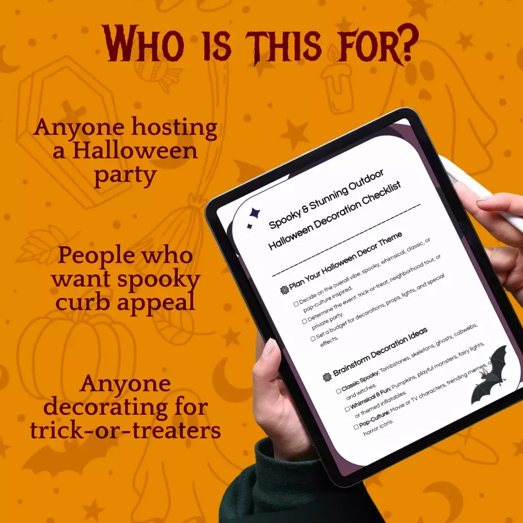 Spooky & Stunning Outdoor Halloween Decoration Checklist | Digital Download | Outdoor Halloween Decoration Ideas Guide