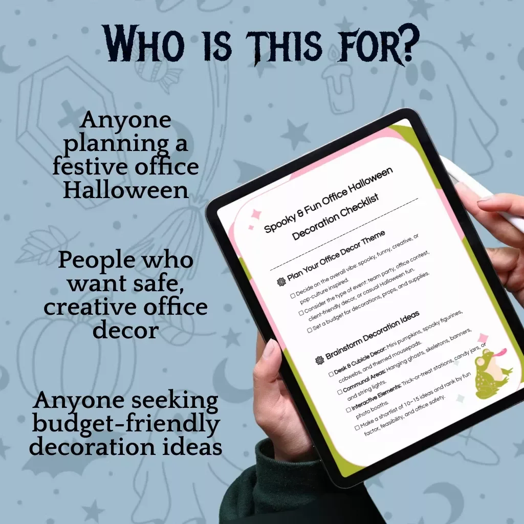 Spooky & Fun Office Halloween Decoration Checklist | Digital Download | Halloween Decoration Ideas for Office Party, Cubicle & Team Events