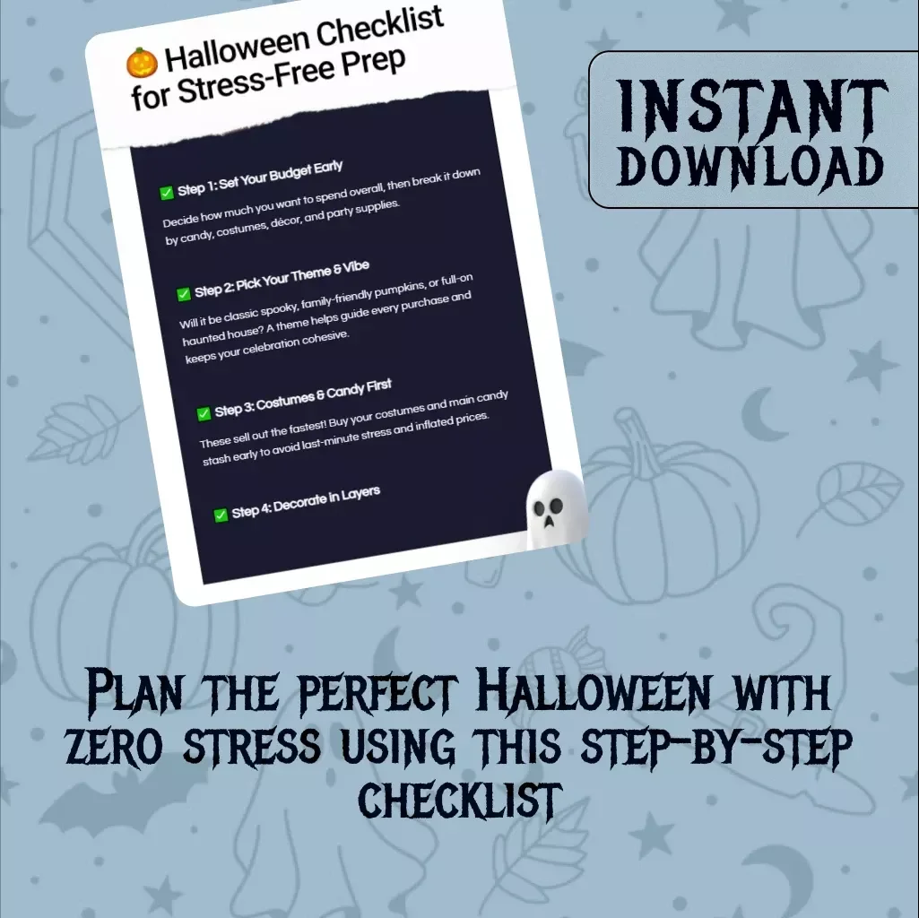 Halloween Checklist for Stress-Free Prep | Digital Download Guide | Easy Party Planning, Budgeting & Decorating Checklist for a Perfect Halloween