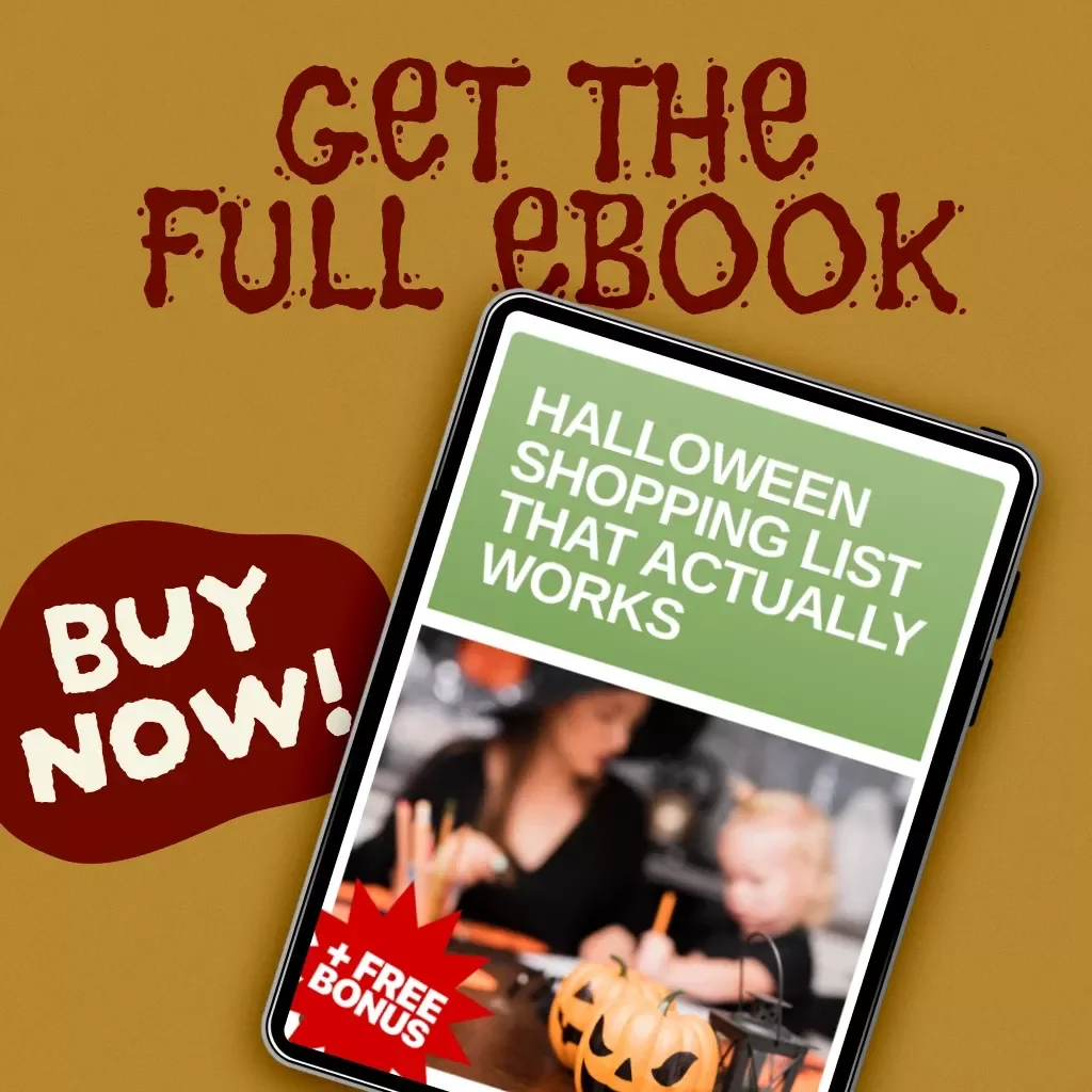 Halloween Shopping List That Actually Works | Digital eBook Guide for Costumes, Candy, Decor & Party Planning