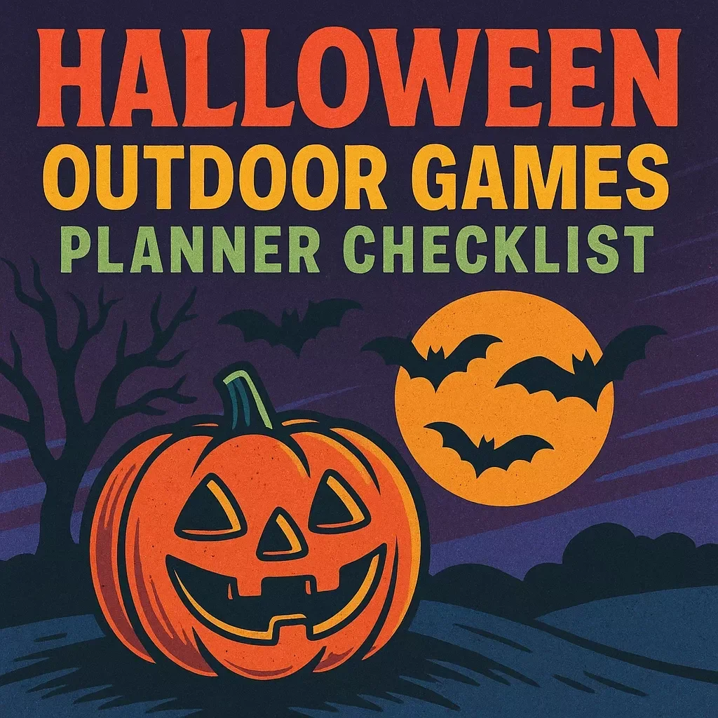 Halloween Outdoor Games Planner Checklist | Digital Download | Printable Halloween Party Games Organizer for Kids & Adults | eBook Style Guide