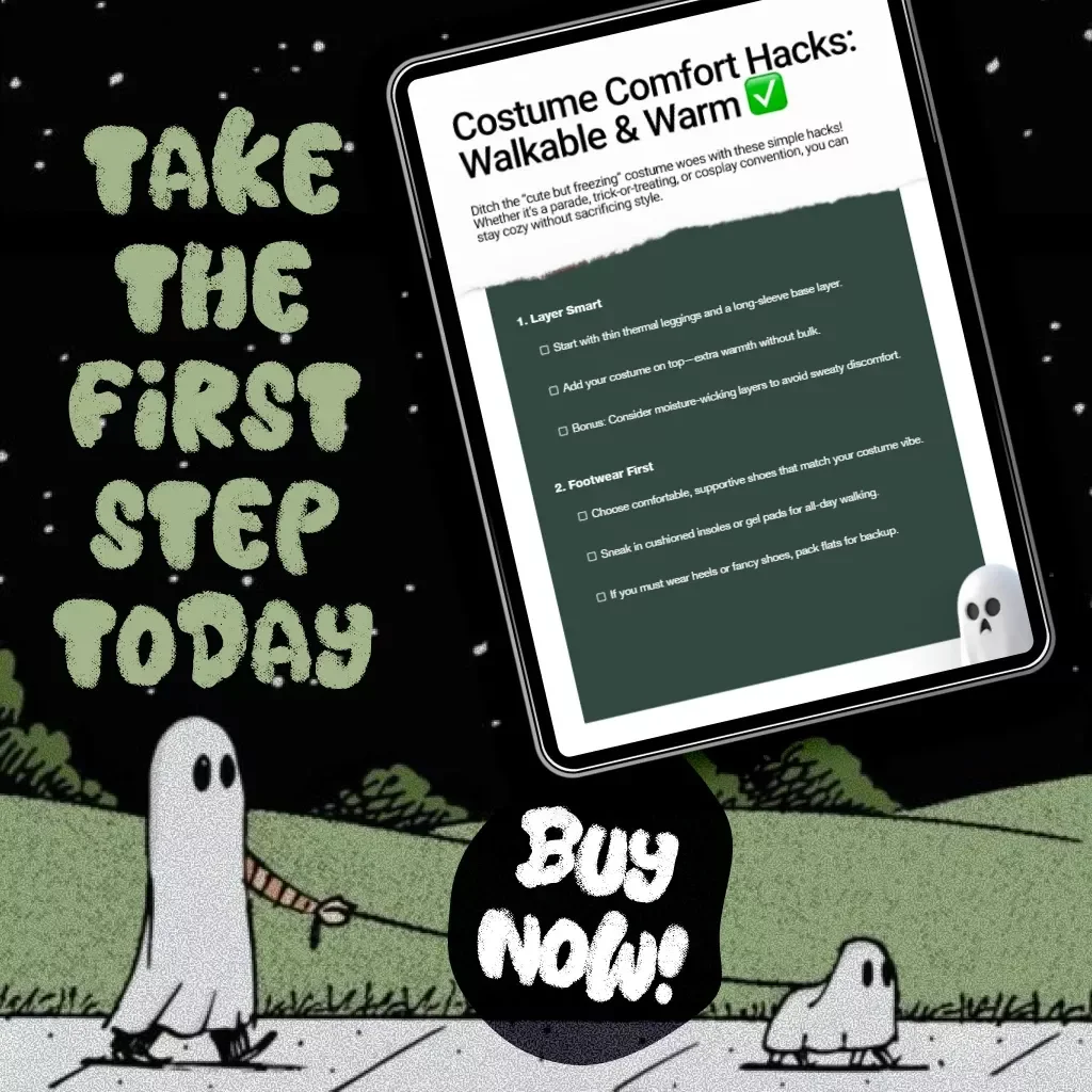 Costume Comfort Hacks: Walkable & Warm | Printable Checklist for Cozy Costumes, Walkable Shoes & Layering Tips | Digital Download eBook Guide