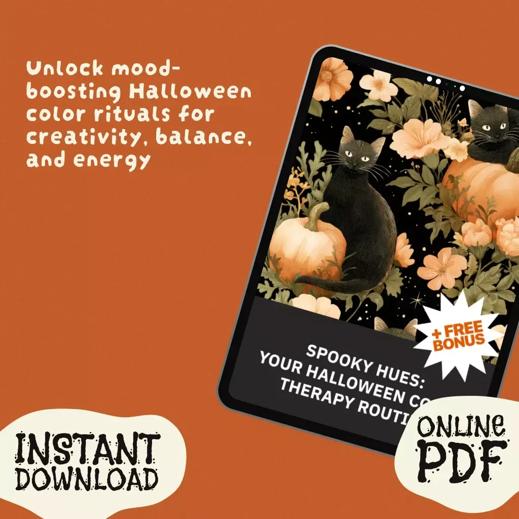Spooky Hues: Your Halloween Color Therapy Routine | Digital Guide for Pumpkin, Black, and Purple Mood Rituals