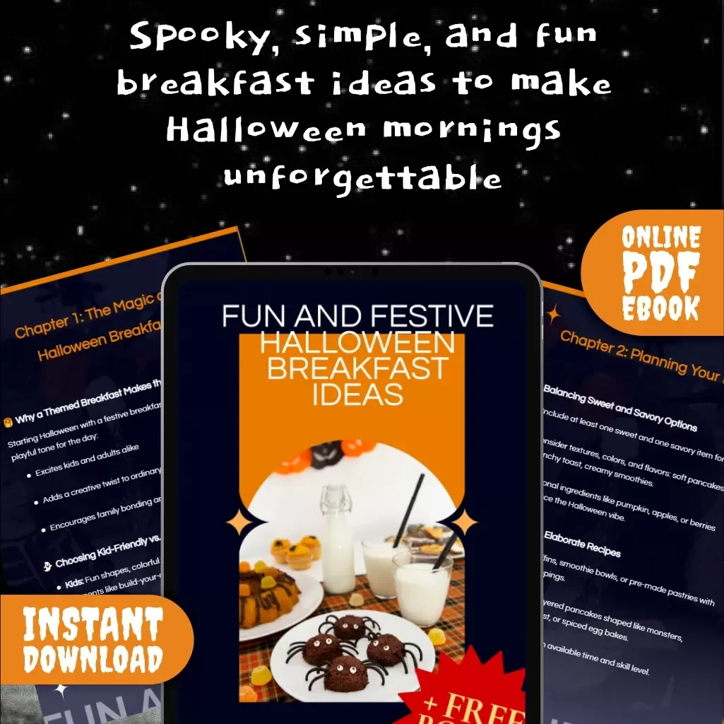 Fun and Festive Halloween Breakfast Ideas | Digital Download eBook | Halloween Morning Breakfast Ideas Recipes, Tips & Checklist