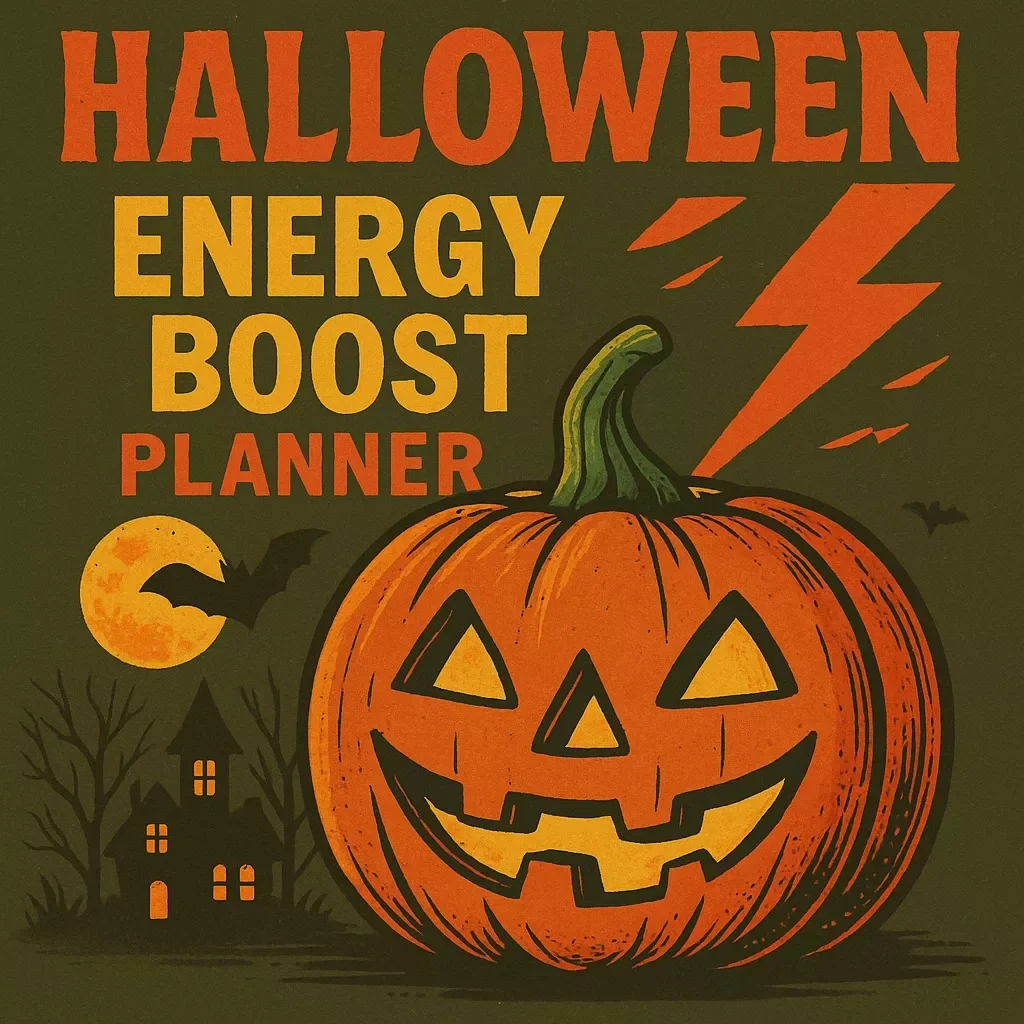 Halloween Energy Boost Planner 🎃⚡ | Digital Download eBook for Rituals, Workouts, Productivity & Healthy Halloween Fuel