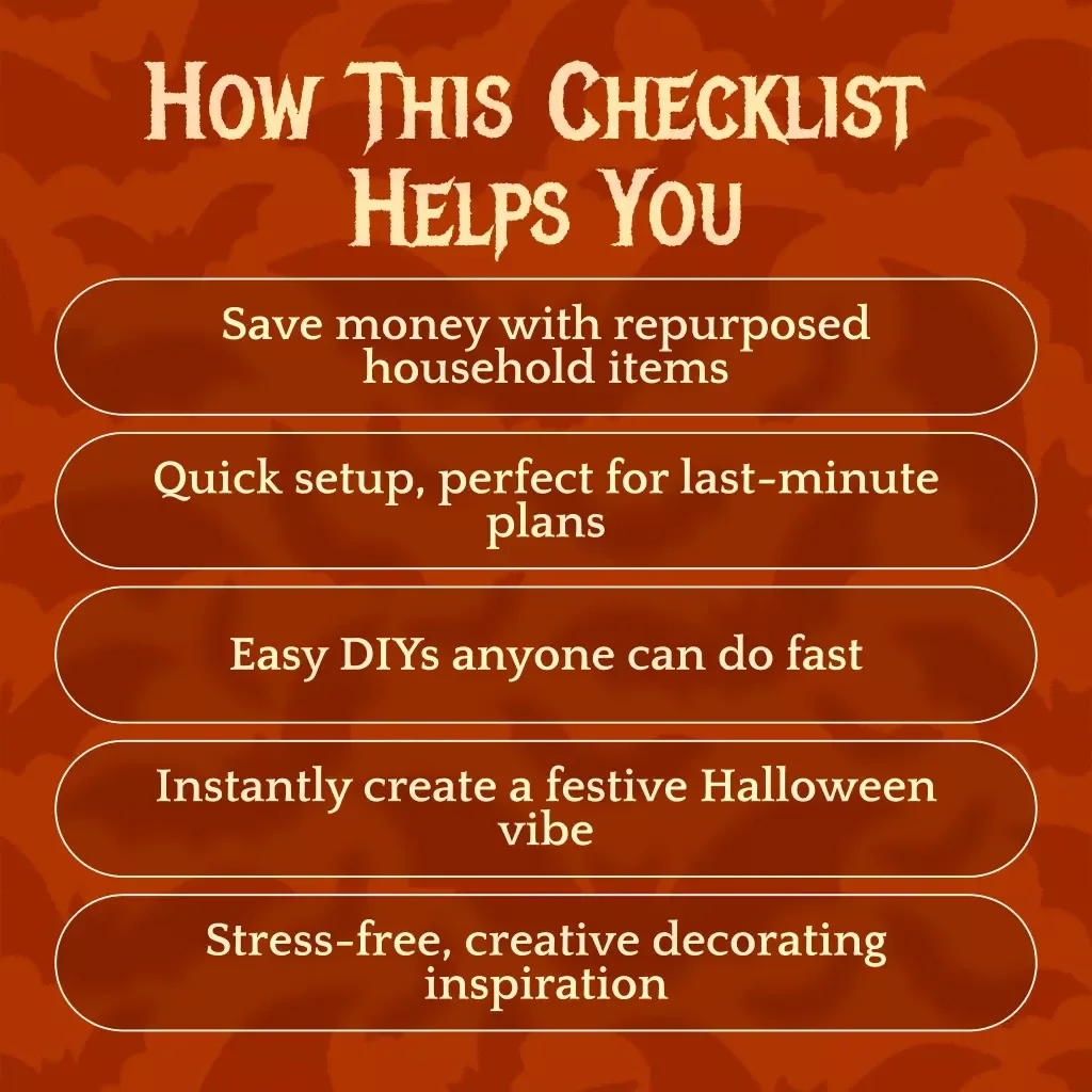 Last-Minute Decor Quick Wins Checklist | Instant Halloween Party Ideas | Printable Digital Download