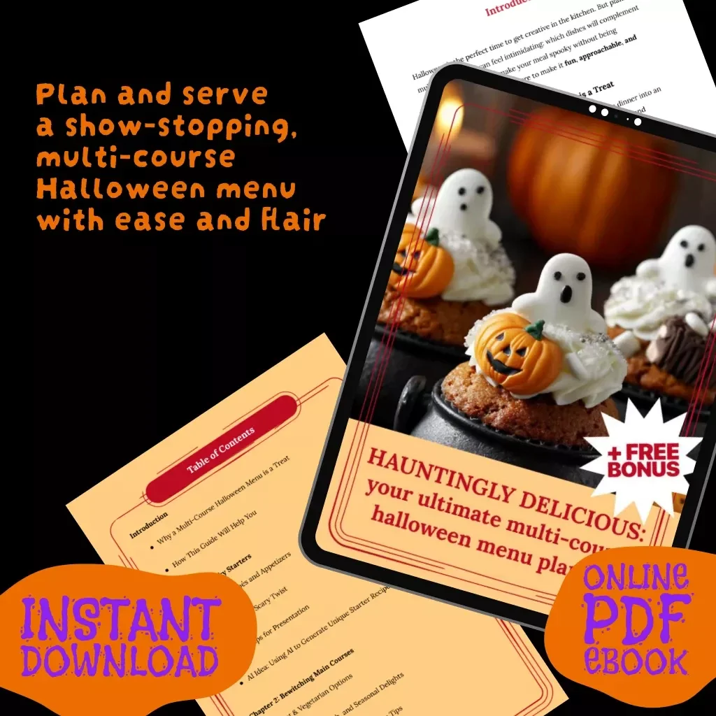 Hauntingly Delicious: Your Ultimate Multi-Course Halloween Menu Planner | Spooky Starters, Sinister Sides & Creepy Desserts eBook | Multi-Course Halloween Menu Planner for Party Planning & Halloween Entertaining