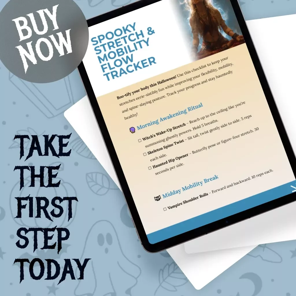 Spooky Stretch & Mobility Flow Tracker | Halloween Stretching Checklist | Flexibility & Posture Guide Digital Download