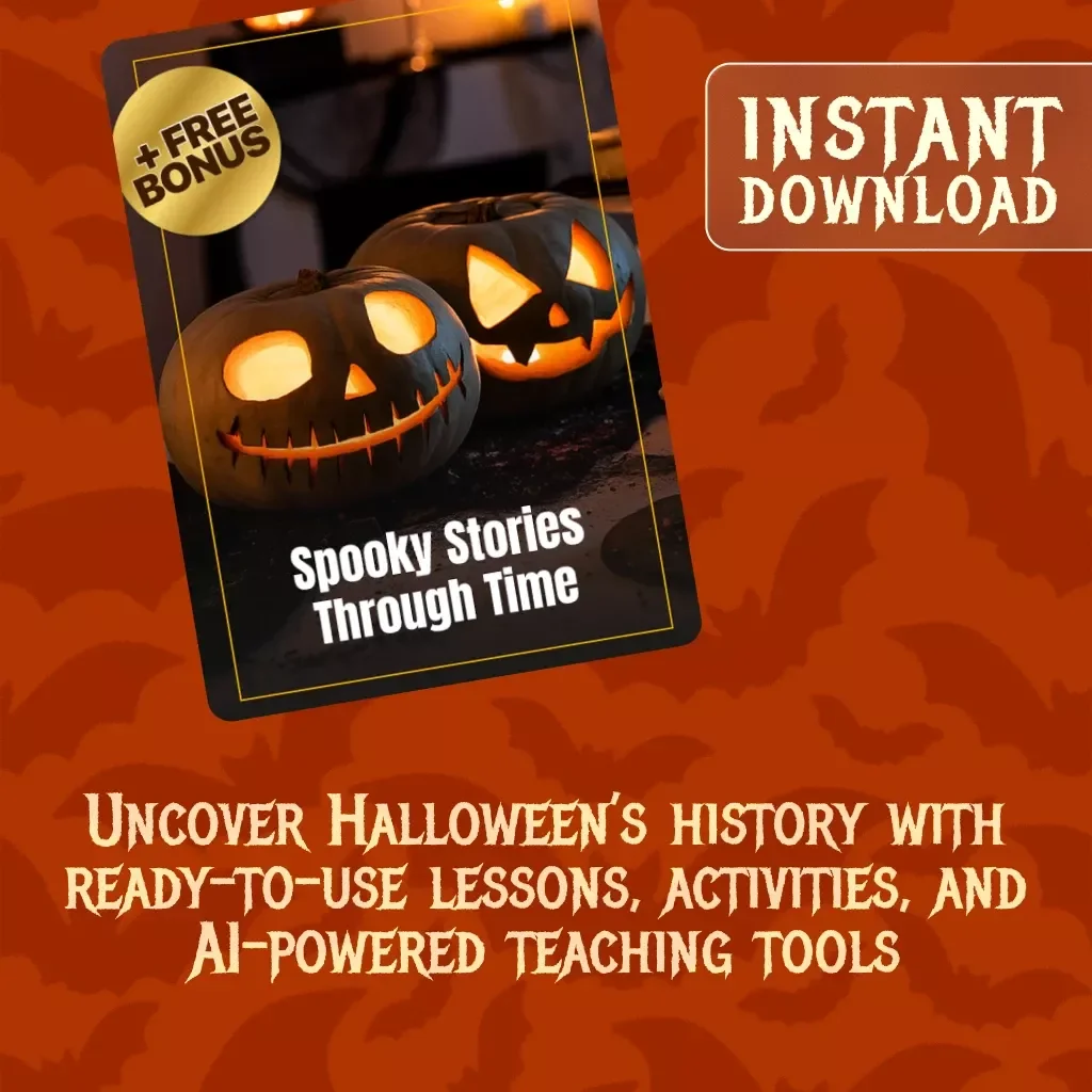 Spooky Stories Through Time | Halloween History Mini-Lesson Planner eBook for Teachers, Homeschool, and Classroom Activities | Digital Download