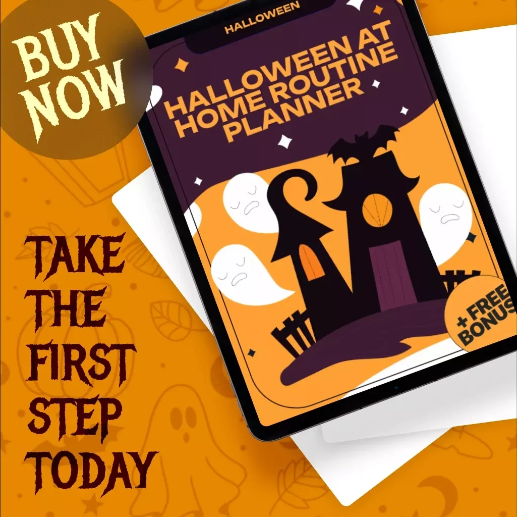 Halloween at Home Routine Planner | Digital Download eBook for Cozy Halloween Night, DIY Decor, Recipes, Games & Family Traditions