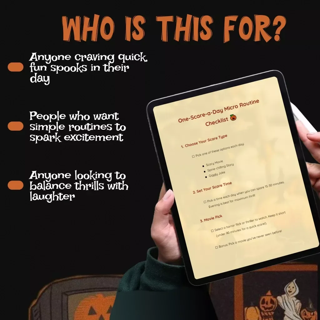 One-Scare-a-Day Micro Routine Checklist | Digital Download Horror & Fun Guide (Movie, Story, Joke)