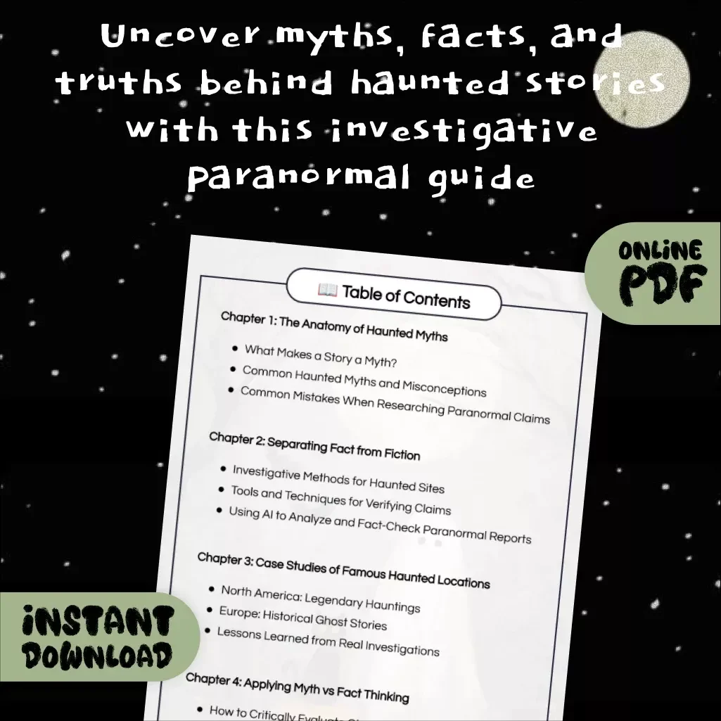 Haunted Truths: Myth vs Fact Edition | Digital Paranormal Guide | Myth vs Fact Haunted Edition Guide for Ghost Stories, Haunted Sites & Paranormal Investigations