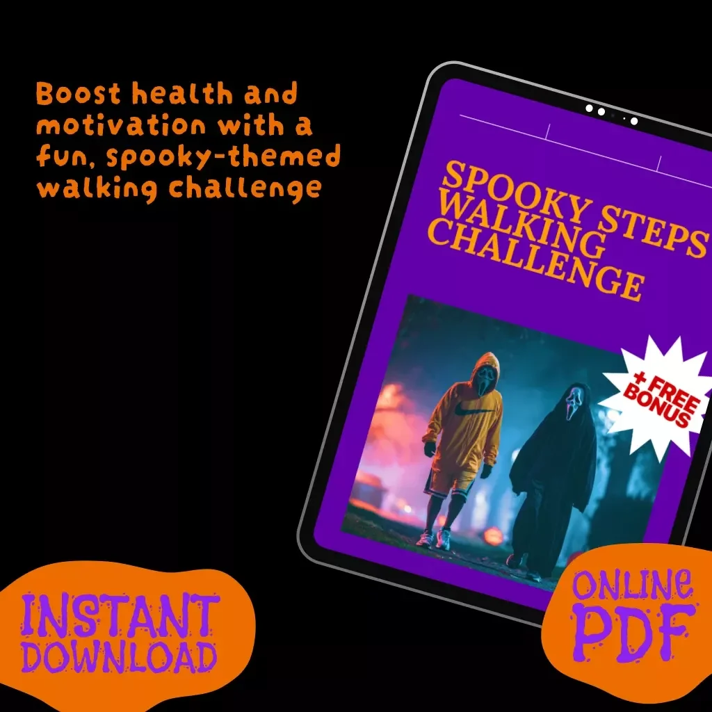 Spooky Steps Walking Challenge | 30-Day “Spooky Steps” Walking Challenge Digital Guide | Fun Halloween Fitness eBook & Printable Wellness Checklist