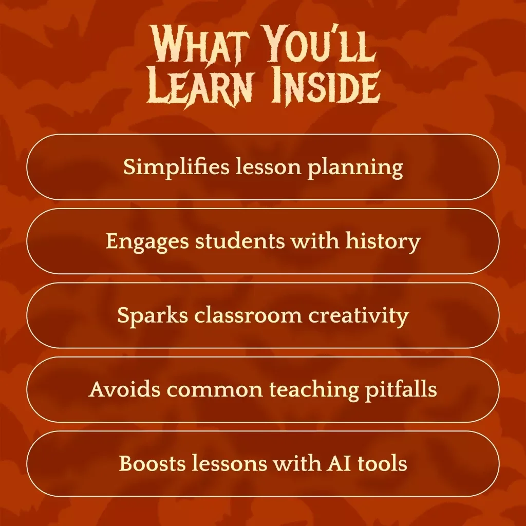 Spooky Stories Through Time | Halloween History Mini-Lesson Planner eBook for Teachers, Homeschool, and Classroom Activities | Digital Download