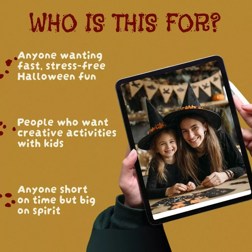 Spooky in a Snap: A 5-Minute Craft-a-Day Halloween Plan | Printable Digital Guide for Easy Family Crafts, DIY Halloween Decor & Quick Activities