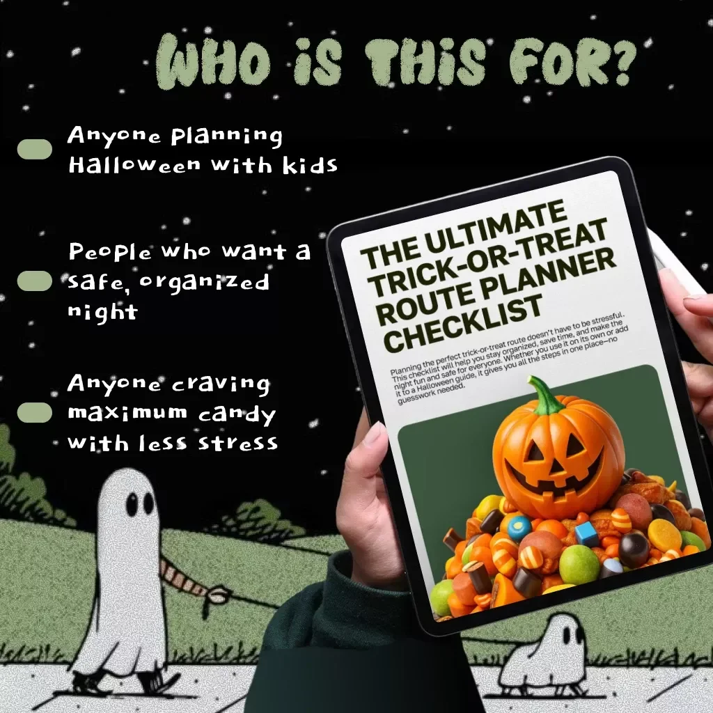 The Ultimate Trick-Or-Treat Route Planner Checklist | Halloween Digital Download | Printable Family Guide