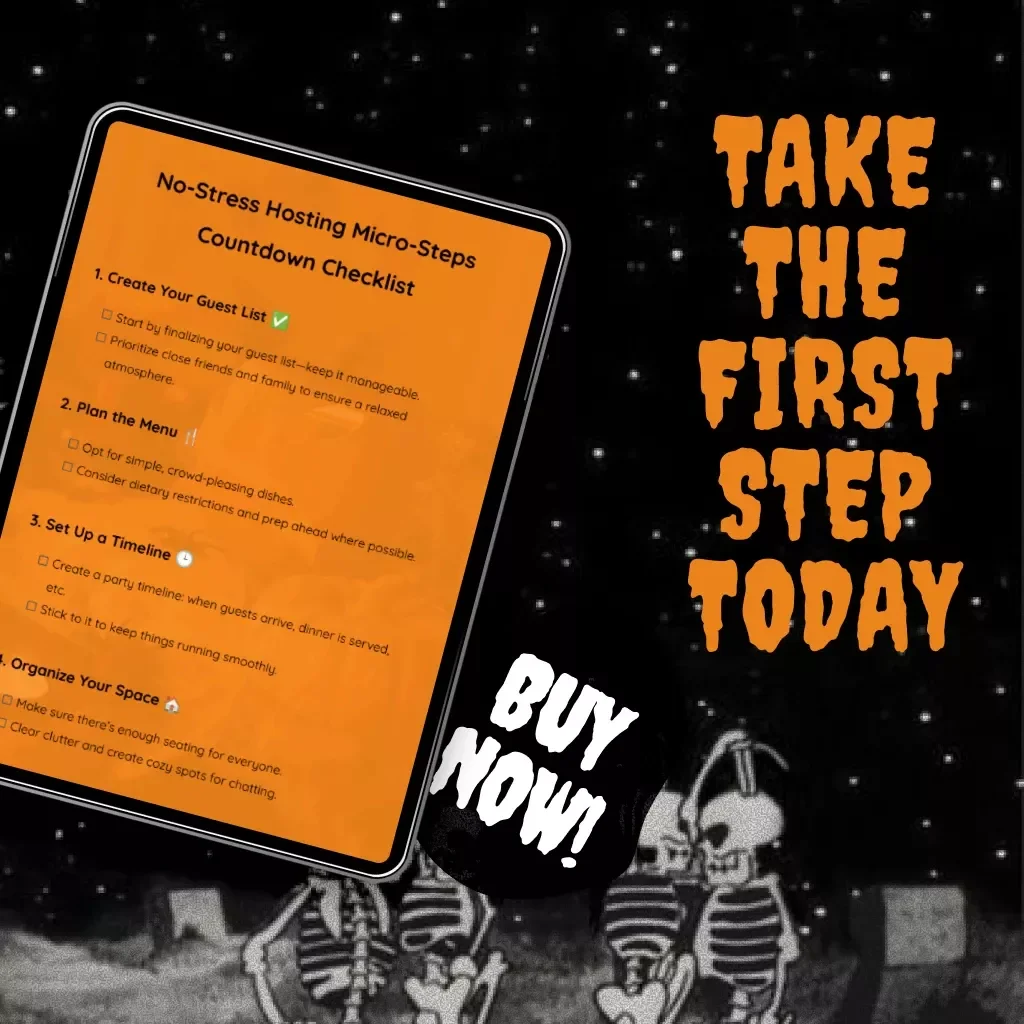 No-Stress Hosting Micro-Steps Countdown Checklist | Digital Party Planning Guide | Printable Hosting Checklist for Stress-Free Entertaining