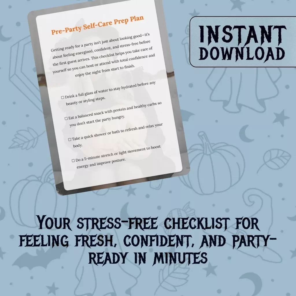 Pre-Party Self-Care Prep Plan | Printable Self-Care Checklist for Hydration, Skincare, Relaxation & Party-Ready Confidence | Digital Download