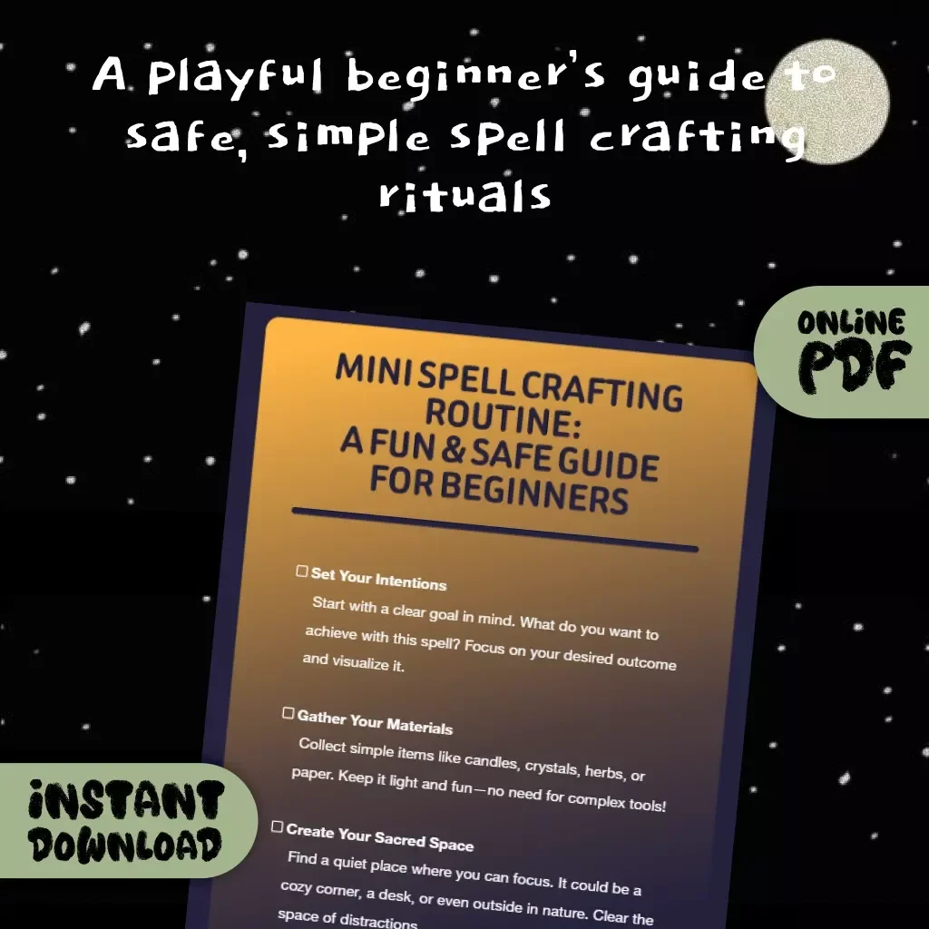 Mini Spell Crafting Routine: A Fun & Safe Guide for Beginners | Digital Download Checklist for Witchcraft, Manifestation & Rituals