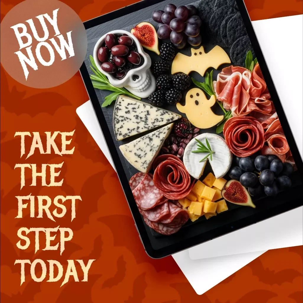 Spooktacular Halloween Charcuterie Checklist | Halloween Charcuterie Board Planner | Printable Party Food Guide