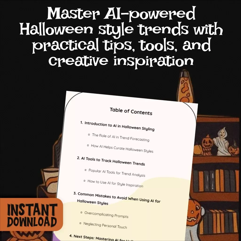 AI Trend Tracker for Halloween Styles | Digital Guide, eBook & Checklist for Trend Forecasting, Style Inspiration & AI Tools